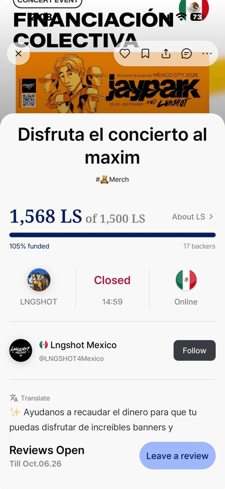 Paid Collab details from a Mexican fanbase